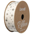 Cotton Ribbon, Silver Stars- 25mm x 3m