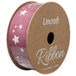 Cotton Ribbon, Stars Dark Pink- 25mm x 3m