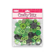 Crafty Bitz Assorted Button, Green- Assorted