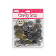 Crafty Bitz Assorted Button, Metallics- Assorted