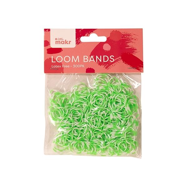 Little Makr Loom Bands, Tie Dye Green/White- 300pk