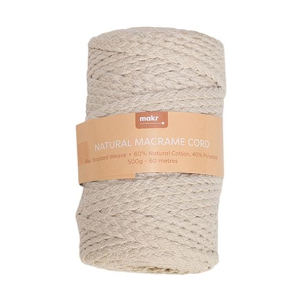 Makr Macrame Cord, Flat Braided- 500g