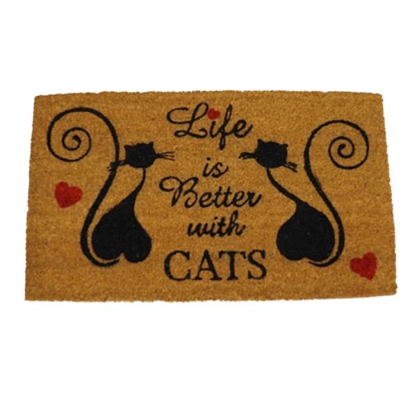 Formr Coir Door Mat- Life Is Better With Cats