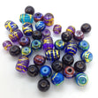 Arbee Semi Precious Beads, Gold/Blue/Black Mix- 25gm