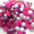 Arbee Facet Opaque Beads, Pinks- 25g