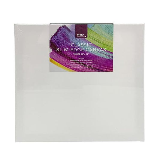 Makr 12"x12" - Classic Slim Edge Canvas White