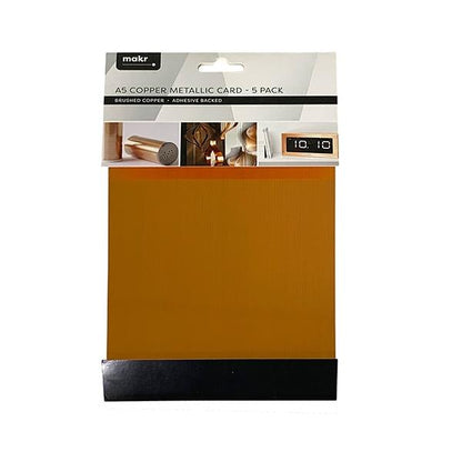 Makr Cardstock A5 Specialty Pack with Adhesive, Copper- 5pk