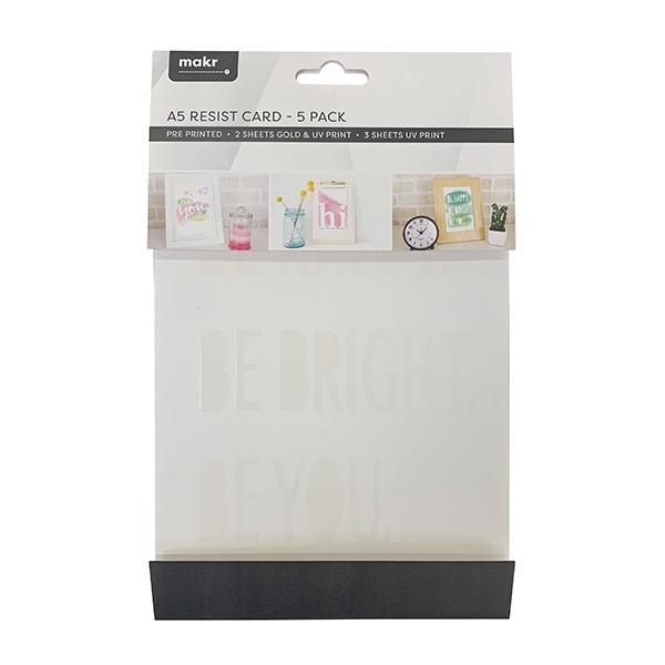 Makr Cardstock A5 Specialty Pack, Resist Card- 5pk