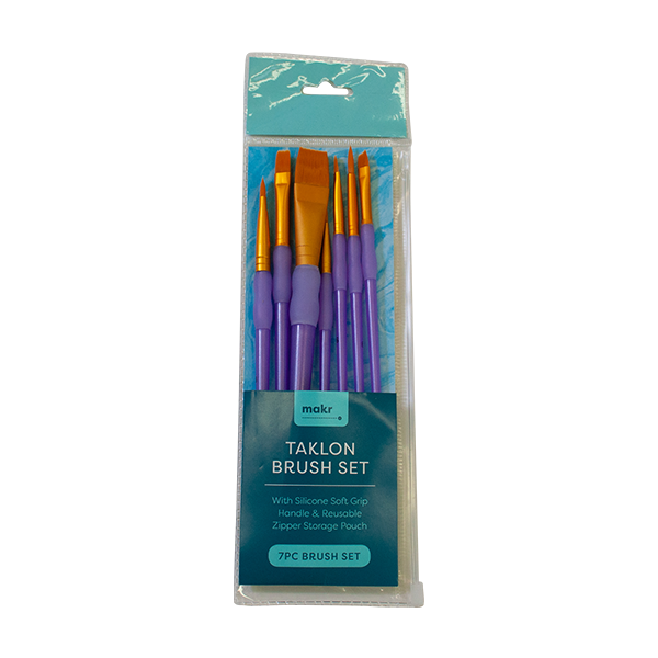 Makr Art Taklon Brush Set, Purple- 7pc