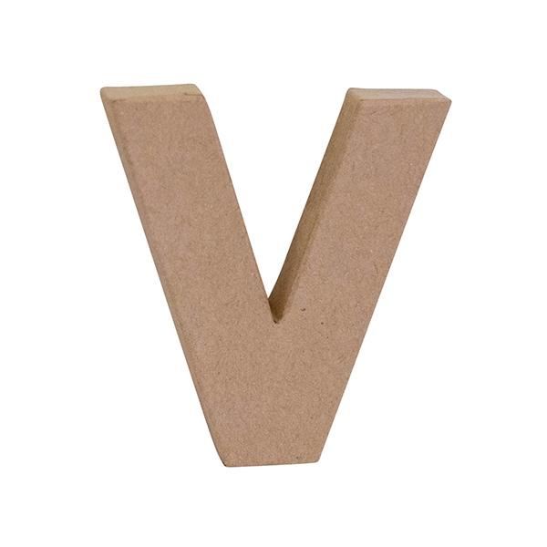 Makr Paper Mache, Small Letter V- 4"