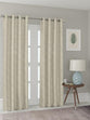 Formr Embossed Readymade Eyelet Curtain, Ivory- 140 x 221cm