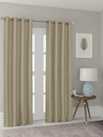 Formr Plain Blackout Readymade Eyelet Curtain, Mocha- 140 x 221cm