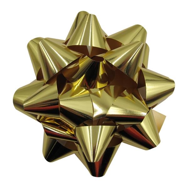 Christmas Bow Shiny Pet/Pet Matt, Gold- 30cm