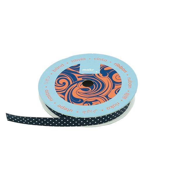 Makr Ribbon, Small Dots Black Satin- 9mmx9.1m