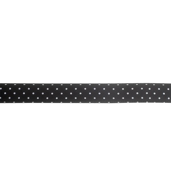 Makr Ribbon, Small Dots Black Satin- 9mmx9.1m