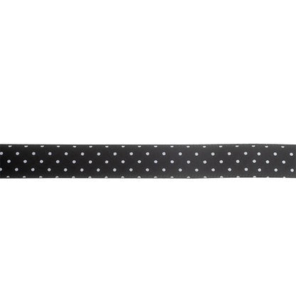 Makr Ribbon, Small Dots Black Satin- 9mmx9.1m