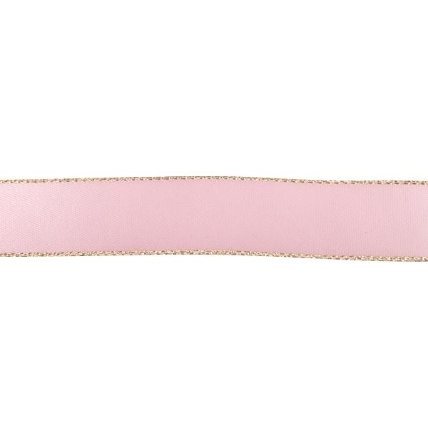 Makr Ribbon, Gold Edge Pearl Pink Satin- 16mmx4.5m