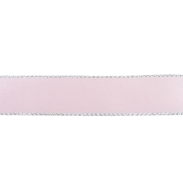 Makr Ribbon, Silver Edge Pearl Pink Satin- 16mmx4.5m