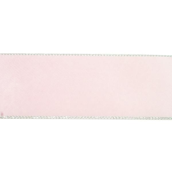 Makr Ribbon, Silver Edge Pearl Pink Satin- 38mmx3.6m