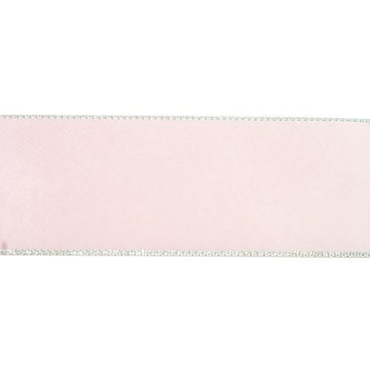 Makr Ribbon, Silver Edge Pearl Pink Satin- 38mmx3.6m