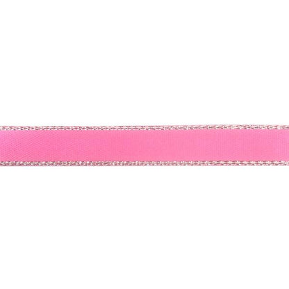 Makr Ribbon, Silver Edge Hot Pink Satin- 9mmx9.1m