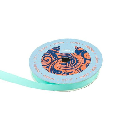 Makr Ribbon, Aqua Satin- 9mmx9.1m