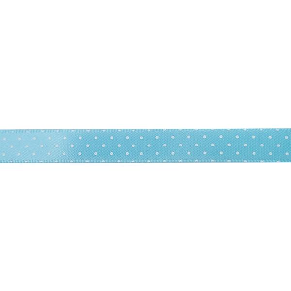 Makr Ribbon, Small Dots Blue Satin- 9mmx9.1m