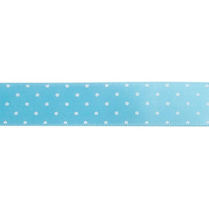 Makr Ribbon, Small Dots Blue Satin- 16mmx4.5m