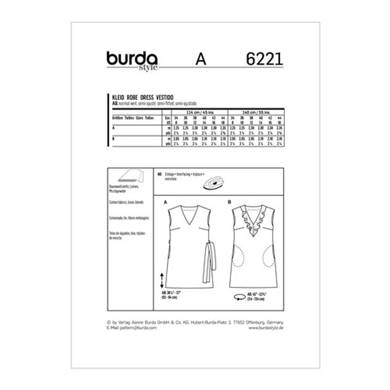 Burda Pattern X06221 Misses' Pull-On Dresses (34-44)