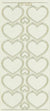 Arbee Sticker, Hearts Double Outline- Gold