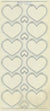 Arbee Sticker, Hearts Double Outline- Silver