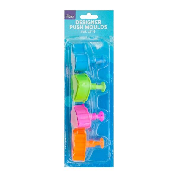 Little Makr Plastic Push Mold Set, Fruits- 4pk