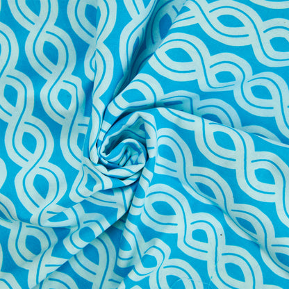 Sunny Vibe Fabric, Ropes Aqua- Width 112cm