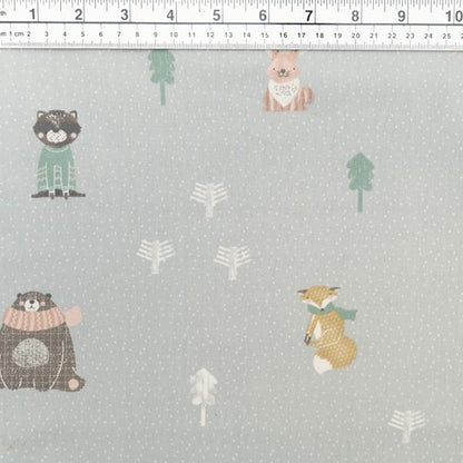 Sweety Twills Fabric, Cosy Animals- Width 160cm