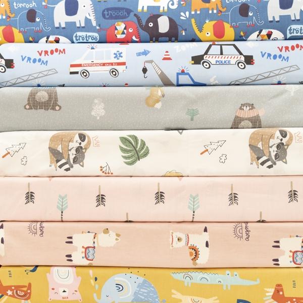 Sweety Twills Fabric, Cosy Animals- Width 160cm