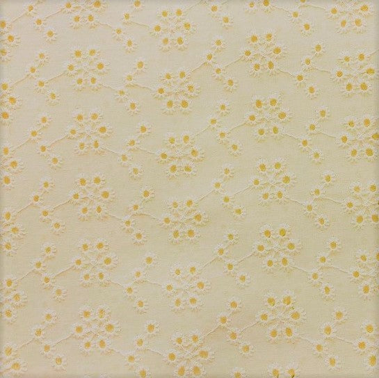 Broderie Anglaise Fabric, Natural- 130cm