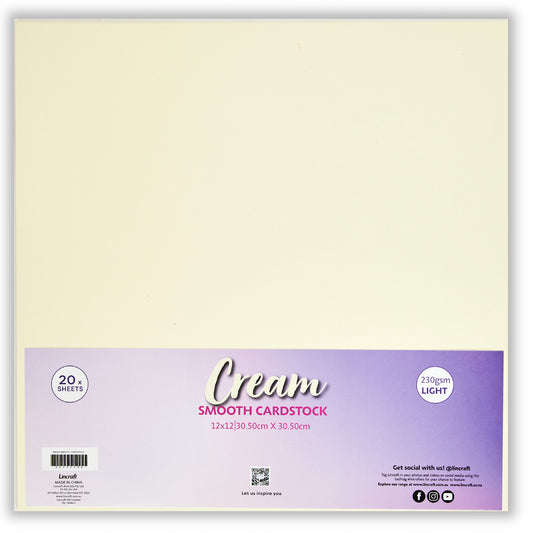 Makr Smooth Lightweight Cardstock, Cream- 12x12in