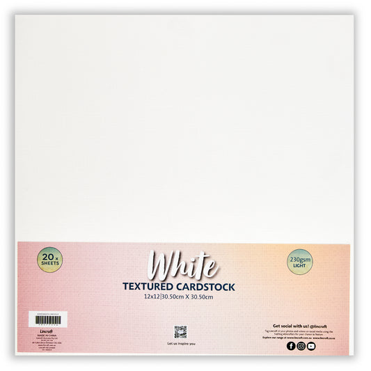 Makr Textured Lightweight Cardstock, White- 12x12in