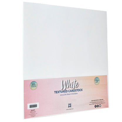 Makr Textured Lightweight Cardstock, White- 12x12in