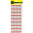 Value Craft Rhinestones Sticker, Hearts Red-Silver- 26cm