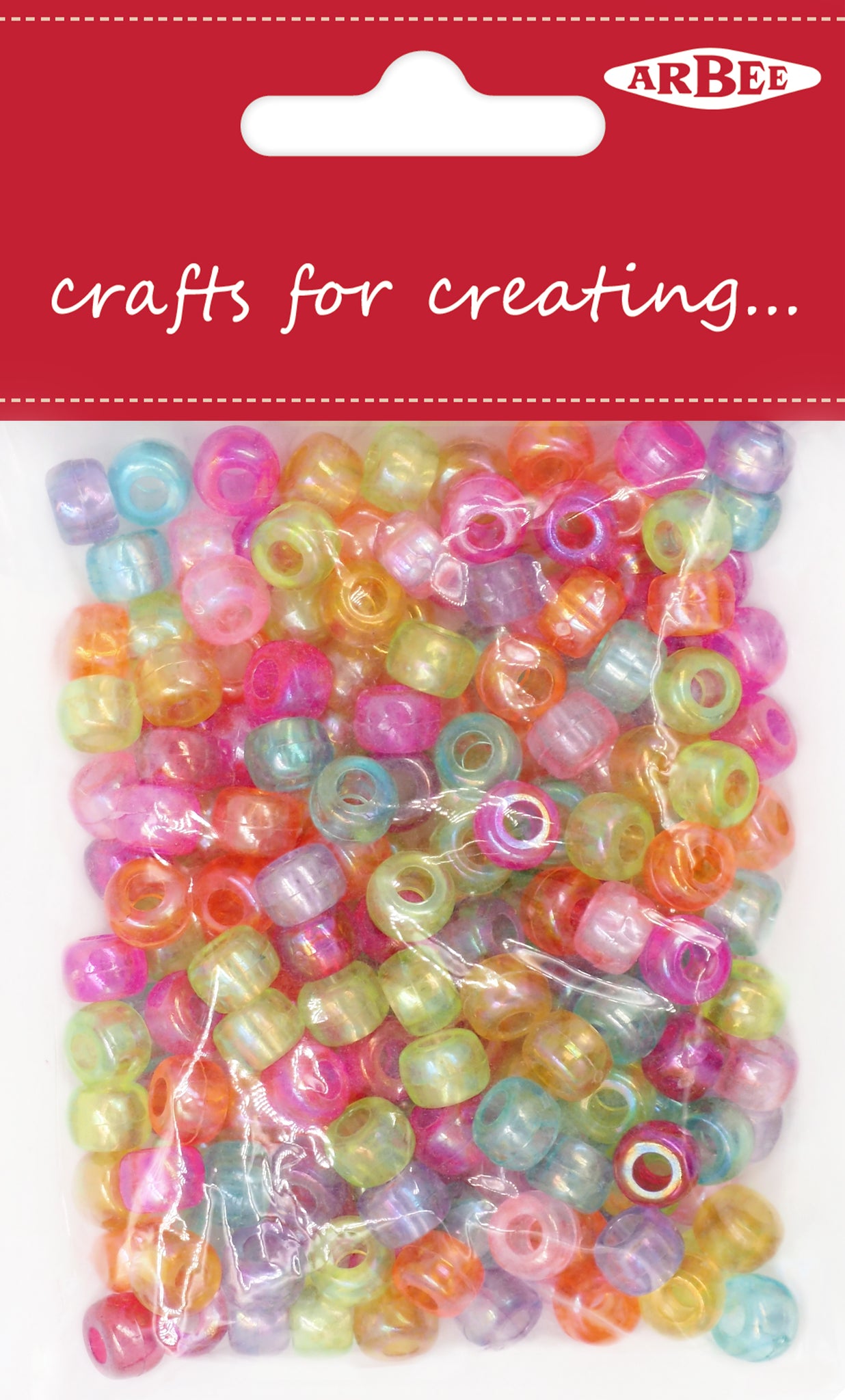 Pony Beads-Clear Assorted Colors 50G