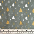 Christmas Cotton Print Fabric, Blue/Duckegg Scandi Trees - Width 112cm