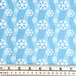 Christmas Cotton Print Fabric, Blue/Ice Flakes- Width 112cm