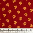 Christmas Metallic Cotton Print Fabric, Red/Gold Baubles- Width 112cm