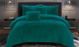 Duchess 3 Piece Shaggy Fleece Comforter Set, Teal