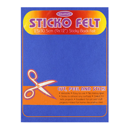 Sullys Sticko Felt Sheet, Royal Blue- 23x30cm