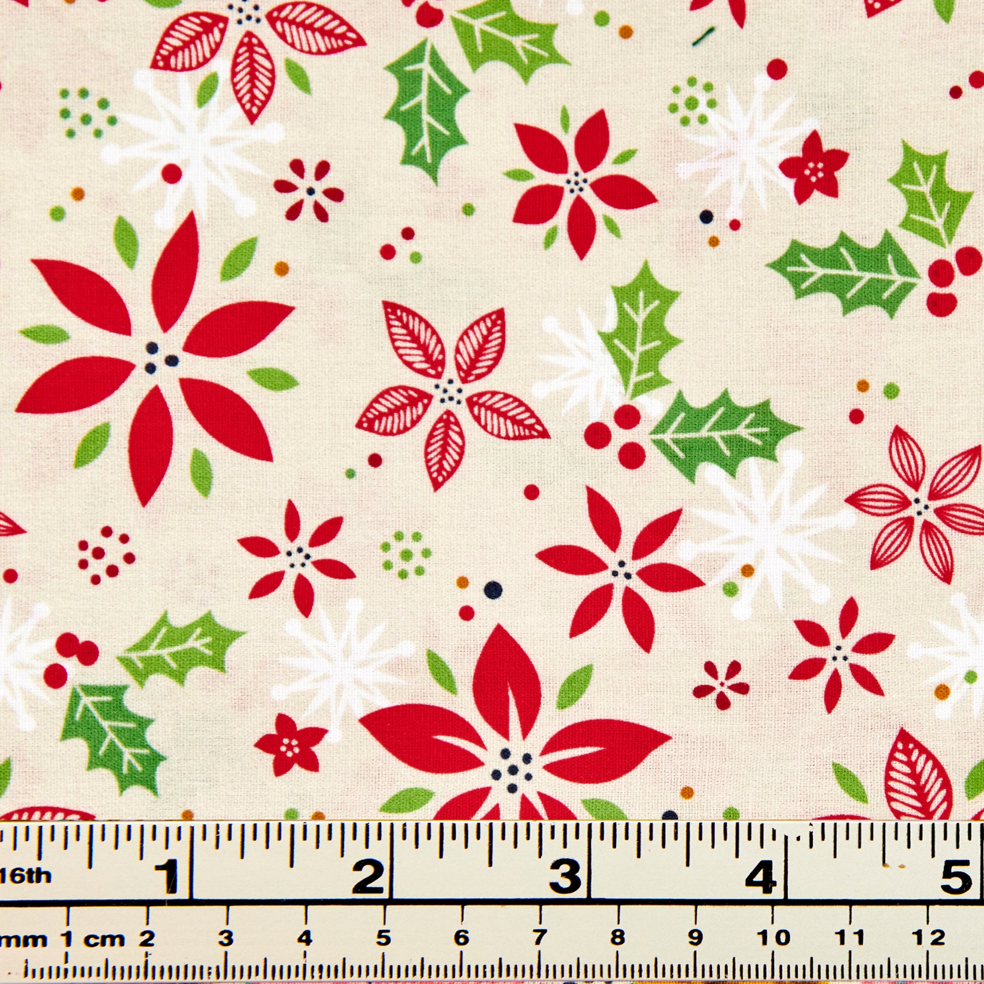 Reusable Fabric Wrap, Christmas Cream- 70x70cm