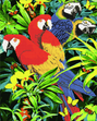 Makr Diamond Art & Paint Set, Rainforest Parrots- 47cmx57cm
