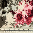 Printed Rayon/Linen Fabric, Pink Floral- Width 143cm