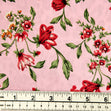 Printed Rayon Fabric, Pink Flower Stems -Width 140cm